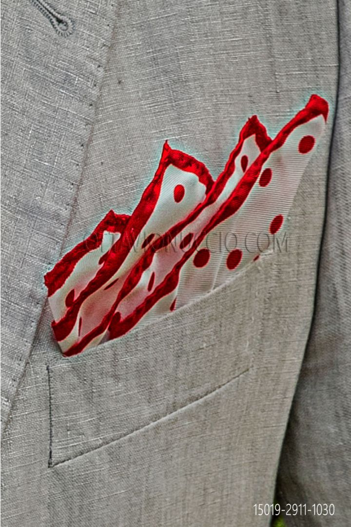 Pure cotton red fashion slim fit wedding suit for groom - Ottavio Nuccio  Gala