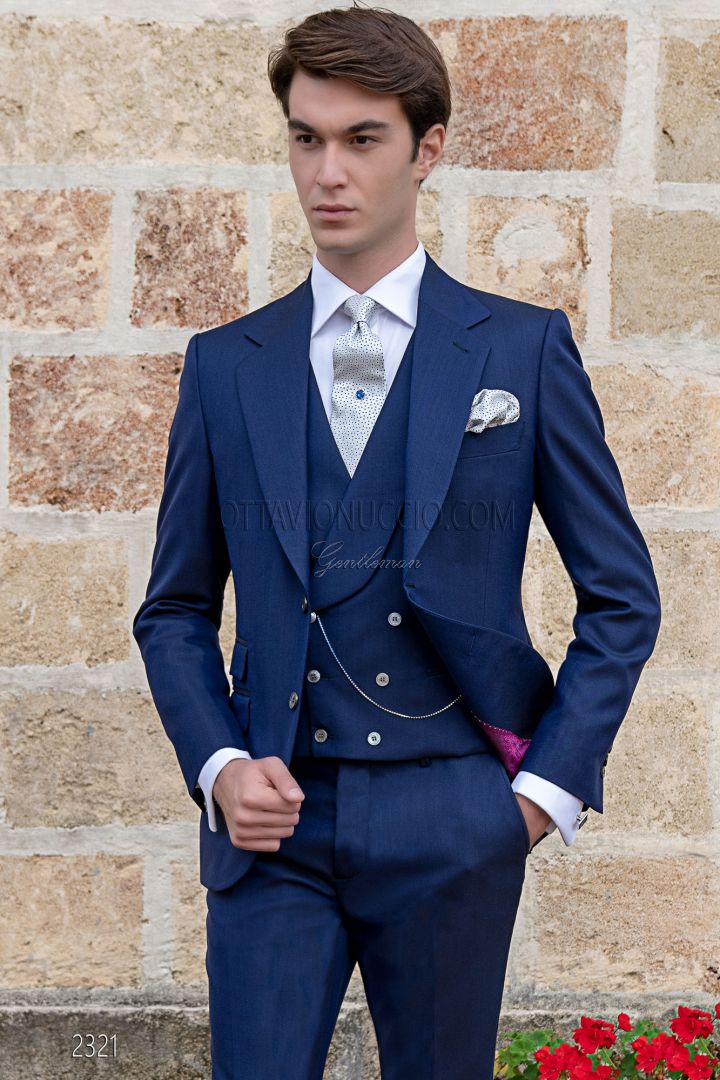 High luxury fashion italian blue royal men wedding suit - Ottavio ...