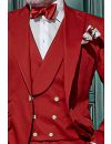 Pure cotton red fashion slim fit wedding suit for groom - Ottavio