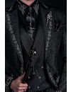 Luxury brocade gothic black groom suit with silver embroidery