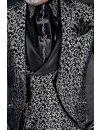 Black with silver brocade Gothic frock coat 4025 Mario Moyano
