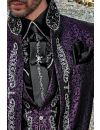 Gothic purple brocade tailcoat with silver dragon embroidery for groom -  Ottavio Nuccio Gala