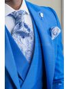 Royal blue italian men suit with double-breasted waistcoat - Ottavio Nuccio  Gala